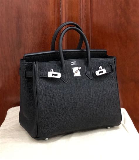 hermes birkin 25 black silver hardware